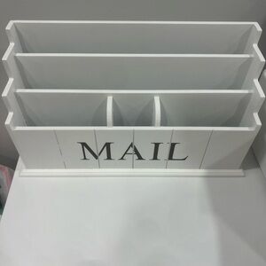 White Wooden Mail Organizer